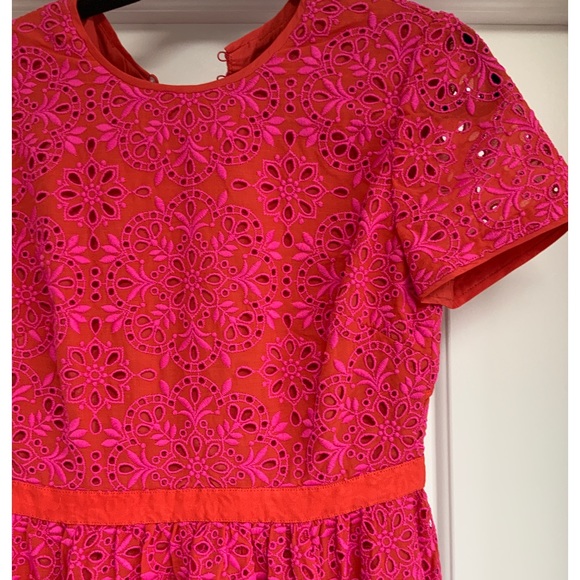 J Crew Maxi Eyelet Lace Dress Hot Pink - Picture 6 of 8